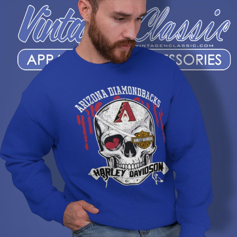 Arizona Diamondbacks Harley Davidson Skull Sweatshirt Arizona Diamondbacks Harley Davidson Skull Sweatshirt