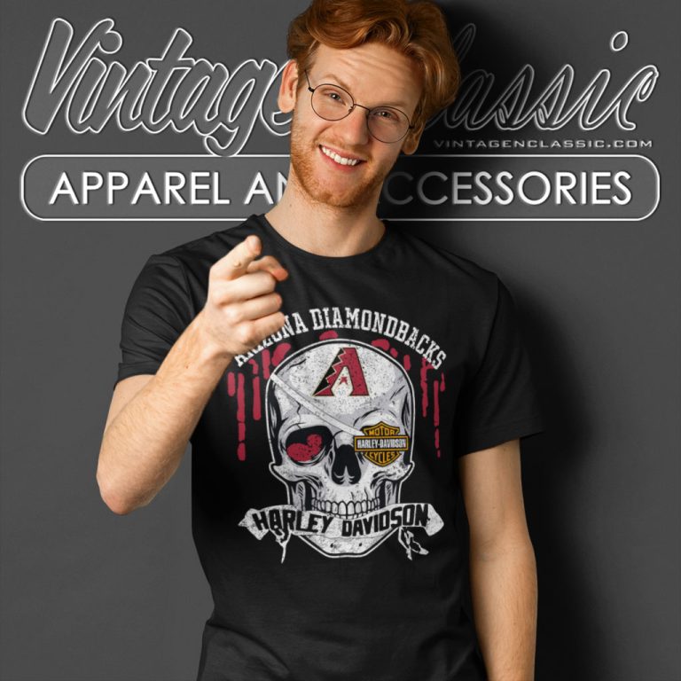 Arizona Diamondbacks Harley Davidson Skull T Shirt Arizona Diamondbacks Harley Davidson Skull T Shirt