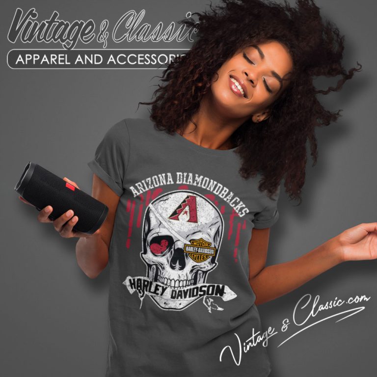 Arizona Diamondbacks Harley Davidson Skull Women T Shirt Arizona Diamondbacks Harley Davidson Skull Women T Shirt