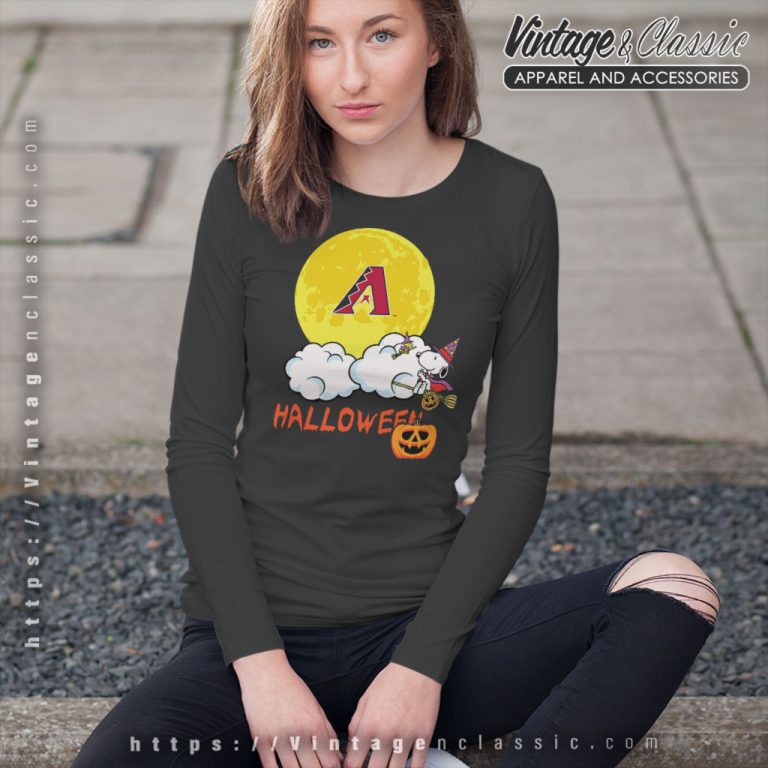 Arizona Diamondbacks Snoopy Halloween Long Sleeve Tee Arizona Diamondbacks Snoopy Halloween Long Sleeve Tee
