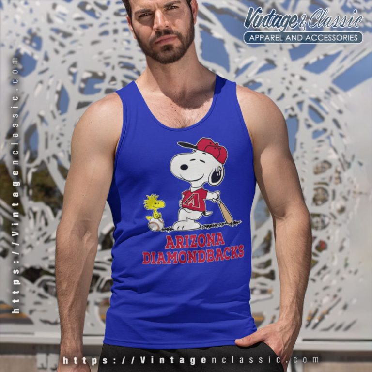 Arizona Diamondbacks Snoopy Woodstock Tank Top Racerback Arizona Diamondbacks Snoopy Woodstock Tank Top Racerback
