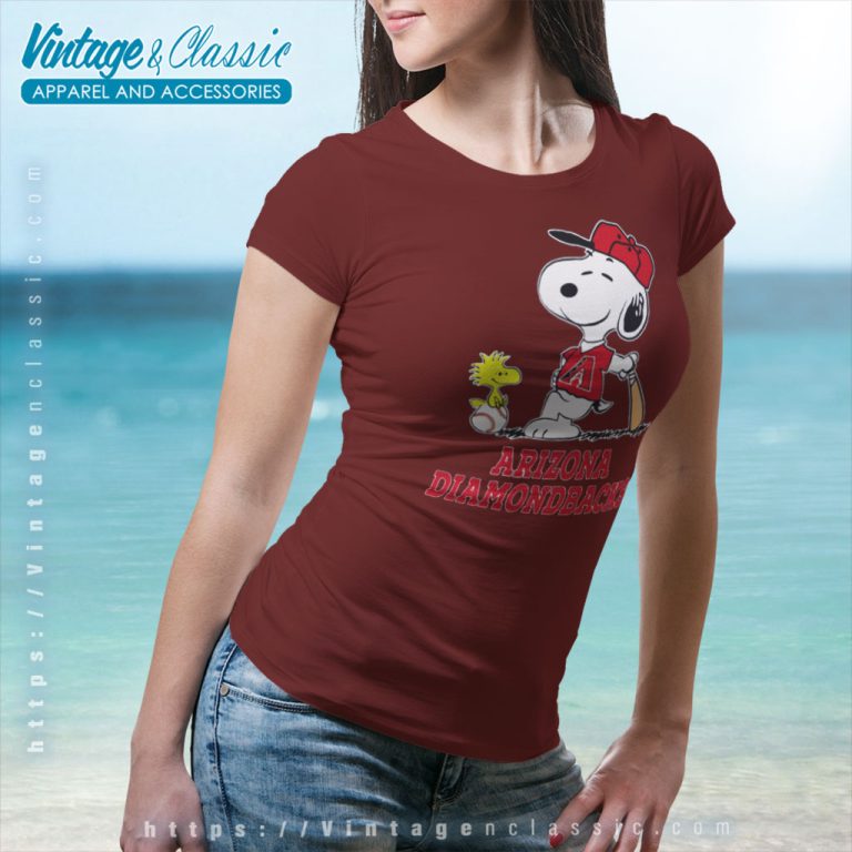 Arizona Diamondbacks Snoopy Woodstock Women T Shirt Arizona Diamondbacks Snoopy Woodstock Women T Shirt