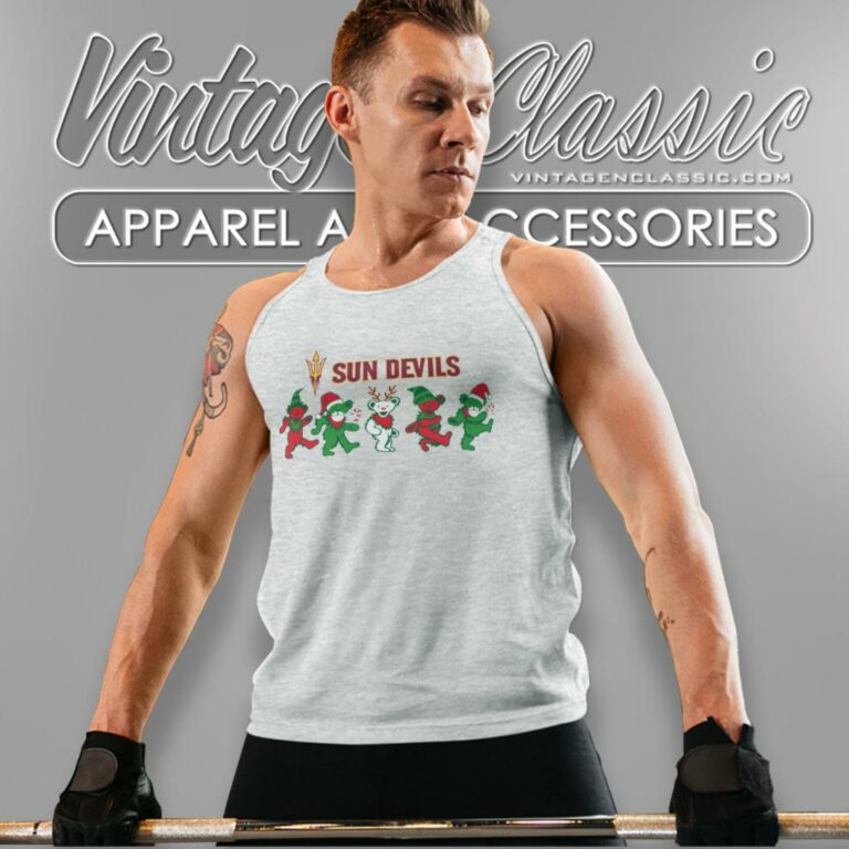 Arizona State Sun Devil Dancing Bear Merry Christmas Tank Top Racerback Arizona State Sun Devil Dancing Bear Merry Christmas Tank Top Racerback