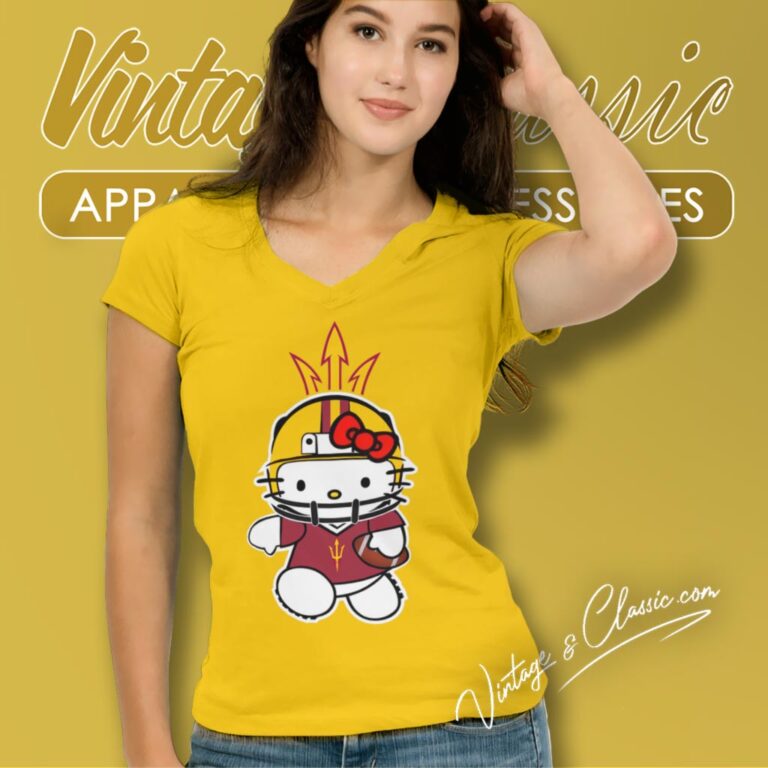 Arizona State Sun Devils Hello Kitty V Neck TShirt Arizona State Sun Devils Hello Kitty V Neck TShirt