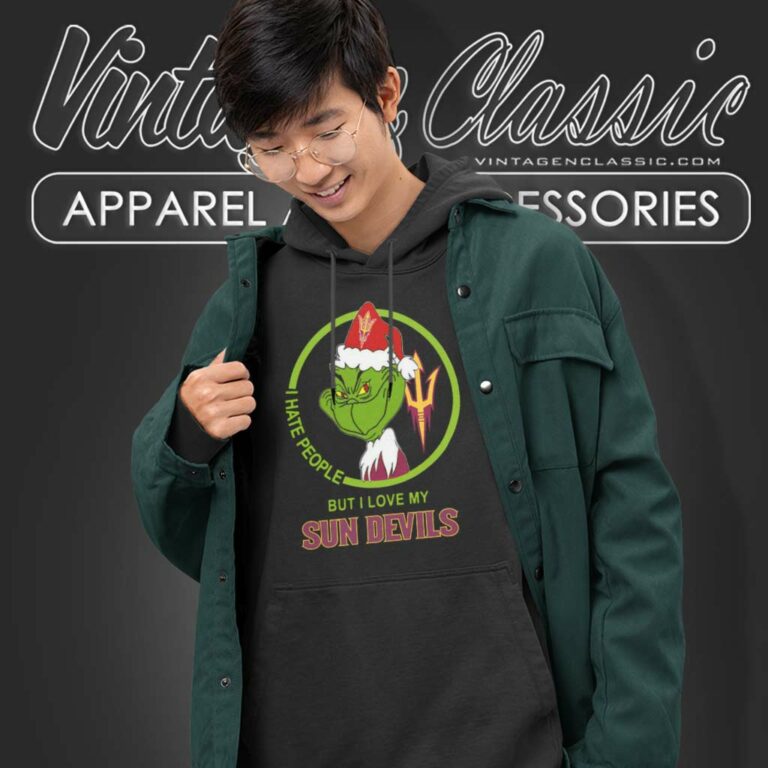 Arizona State Sun Devils Ncaa Christmas Grinch Shirt I Hate People But I Love My Sun Devils Hoodie Arizona State Sun Devils Ncaa Christmas Grinch Shirt I Hate People But I Love My Sun Devils Hoodie