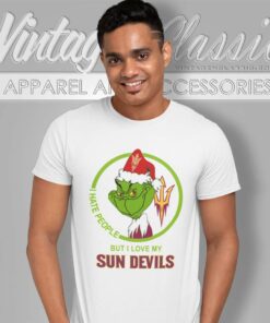 Arizona State Sun Devils Ncaa Christmas Grinch Shirt I Hate People But I Love My Sun Devils T Shirt