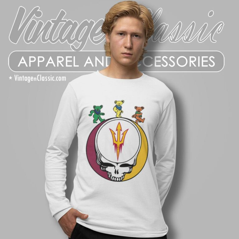 Arizona State University Sun Devil Dancing Bear Steal Your Face Long Sleeve Tee Arizona State University Sun Devil Dancing Bear Steal Your Face Long Sleeve Tee