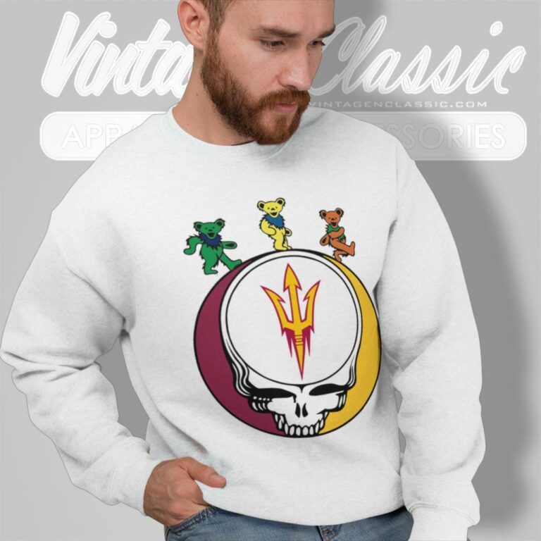 Arizona State University Sun Devil Dancing Bear Steal Your Face Sweatshirt Arizona State University Sun Devil Dancing Bear Steal Your Face Sweatshirt