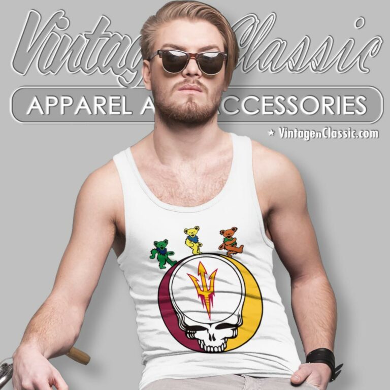 Arizona State University Sun Devil Dancing Bear Steal Your Face Tank Top Racerback Arizona State University Sun Devil Dancing Bear Steal Your Face Tank Top Racerback