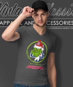 Arizona Wildcats Ncaa Christmas Grinch Shirt I Hate People But I Love My Arizona 5 Arizona Wildcats Ncaa Christmas Grinch Shirt I Hate People But I Love My Arizona V Neck TShirt
