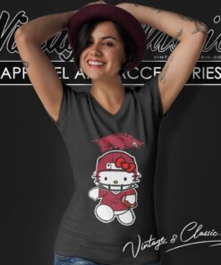 Arkansas Razorbacks Hello Kitty V Neck TShirt