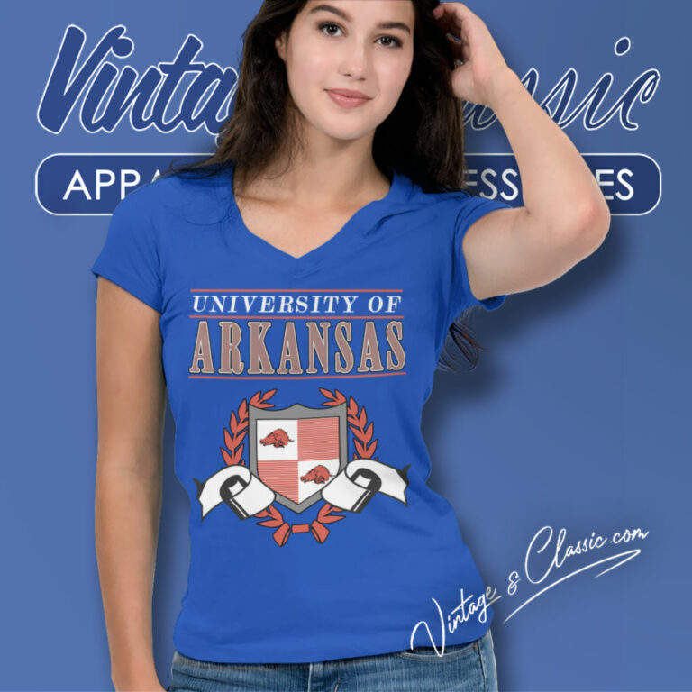 Arkansas Razorbacks University V Neck TShirt Arkansas Razorbacks University V Neck TShirt