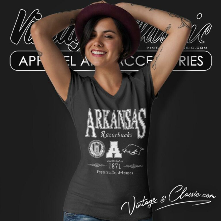 Arkansas Razorbacks V Neck TShirt Arkansas Razorbacks V Neck TShirt