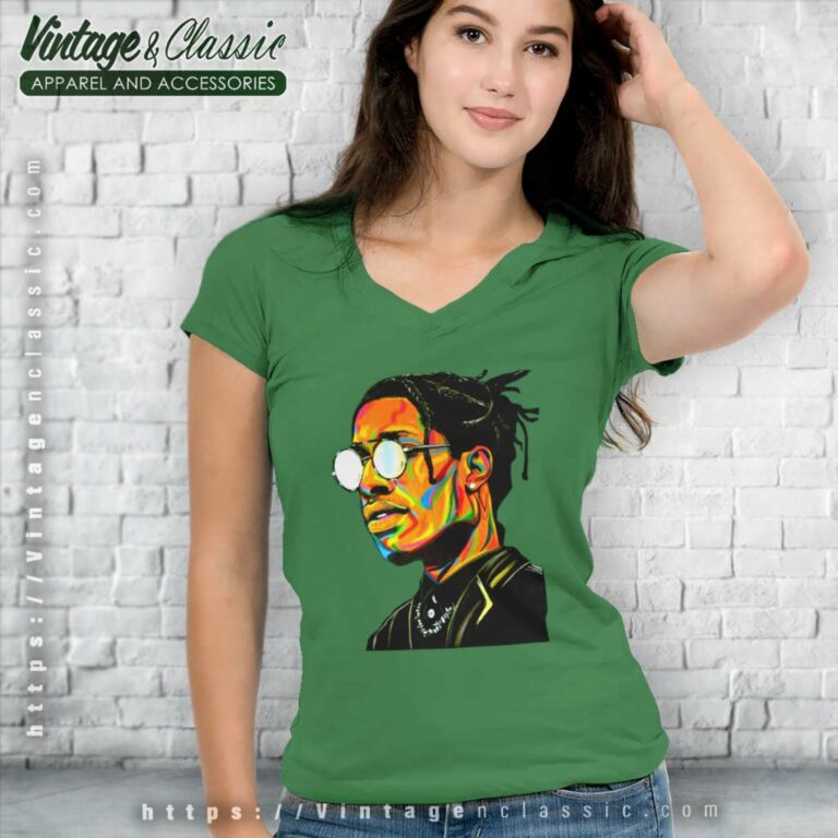 Asap Rocky Artwork V Neck TShirt Asap Rocky Artwork V Neck TShirt