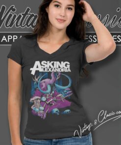Asking Alexandria Elephants Mythical Graphic V Neck TShirt