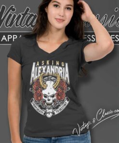 Asking Alexandria From Death To Destiny Skull V Neck TShirt