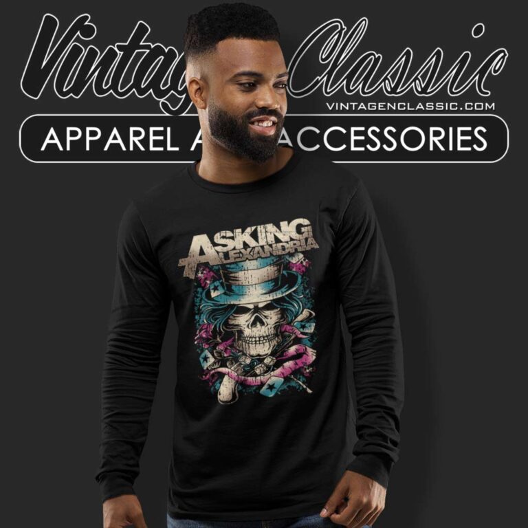 Asking Alexandria Hat Skull Band Long Sleeve Tee 1 Asking Alexandria Hat Skull Band Long Sleeve Tee 1