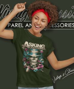 Asking Alexandria Hat Skull Band Women TShirt 1