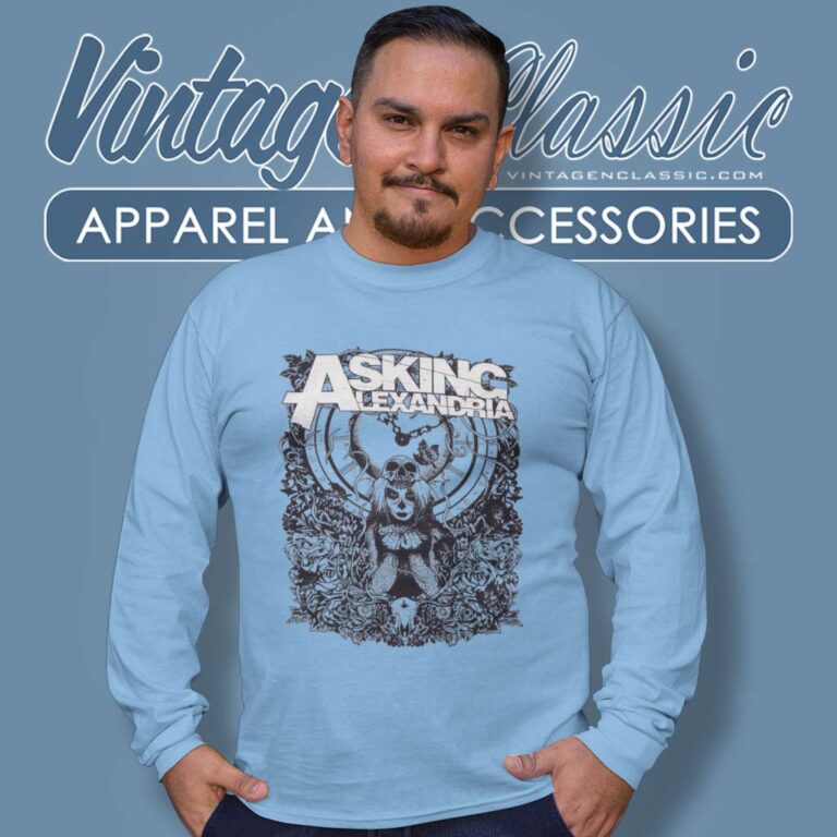 Asking Alexandria Shirt Clock And Skull Gothic Long Sleeve Tee 1 Asking Alexandria Shirt Clock And Skull Gothic Long Sleeve Tee 1