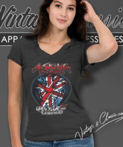 Asking Alexandria Shirt Open Your Heart Mind To A New World Lyric V Neck TShirt 1