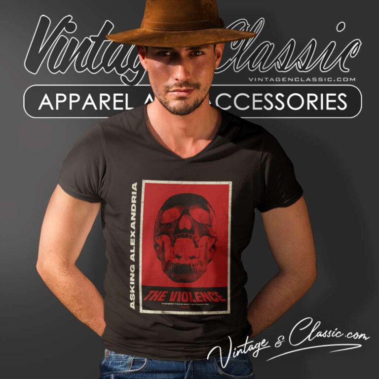 Asking Alexandria Shirt The Violence Album Cover V Neck TShirt Asking Alexandria Shirt The Violence Album Cover V Neck TShirt