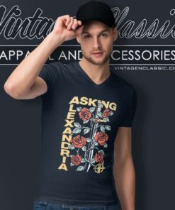 Asking Alexandria Sword And Roses V Neck TShirt