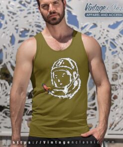 Astronaut Helmet Head With Rocket Tank Top Racerback