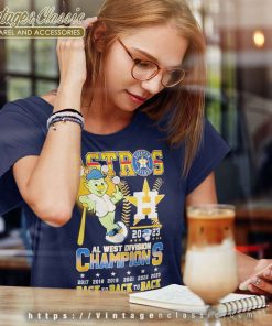 Astros 2023 Al West Division Champions Back To Back To Back Women TShirt