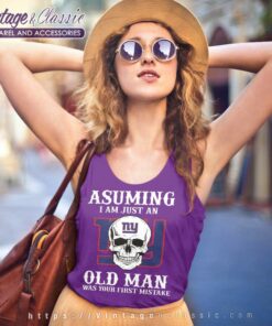 Asuming I Am Just An Old Man New York Giants Tank Top Racerback