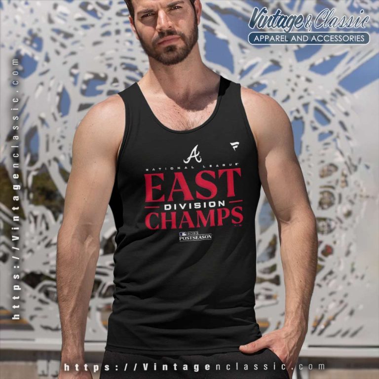 Atlanta Braves Fanatics Branded 2023 Nl East Division Champions Locker Room Tank Top Racerback Atlanta Braves Fanatics Branded 2023 Nl East Division Champions Locker Room Tank Top Racerback