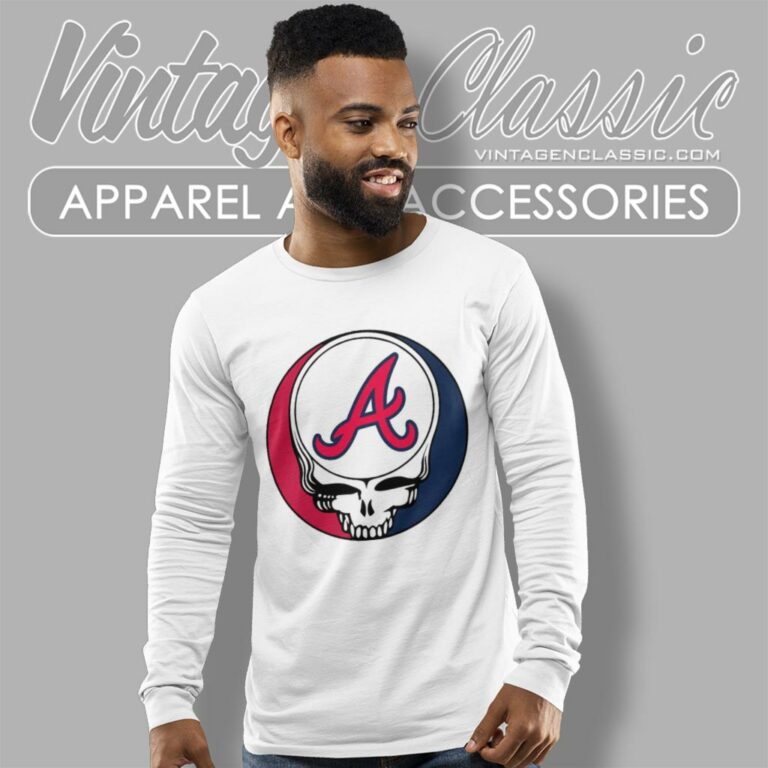 Atlanta Braves Grateful Dead Steal Face Long Sleeve Tee Atlanta Braves Grateful Dead Steal Face Long Sleeve Tee