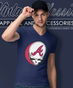 Atlanta Braves Grateful Dead Steal Face V Neck TShirt
