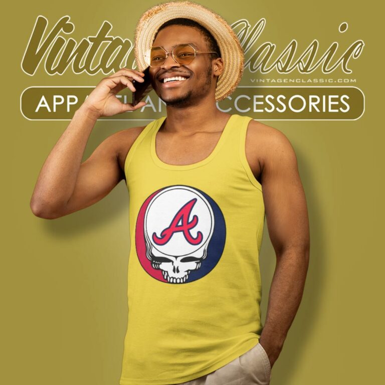 Atlanta Braves Grateful Dead Steal Your Face Tank Top Racerback Atlanta Braves Grateful Dead Steal Your Face Tank Top Racerback