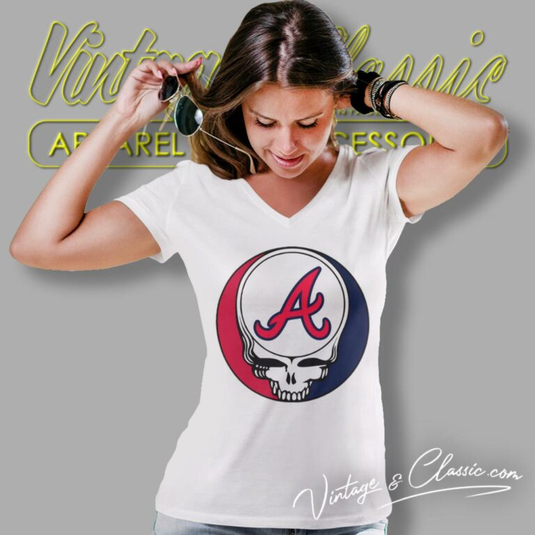 Atlanta Braves Grateful Dead Steal Your Face V Neck TShirt Atlanta Braves Grateful Dead Steal Your Face V Neck TShirt