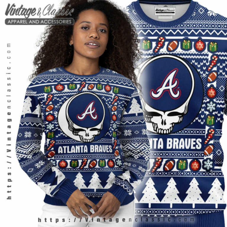 Atlanta Braves Grateful Dead Ugly Sweater Women Ugly Sweater Atlanta Braves Grateful Dead Ugly Sweater Women Ugly Sweater