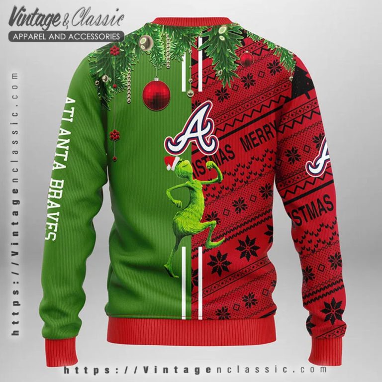Atlanta Braves Grinch Ugly Christmas Sweater back Ugly Sweater Atlanta Braves Grinch Ugly Christmas Sweater back Ugly Sweater