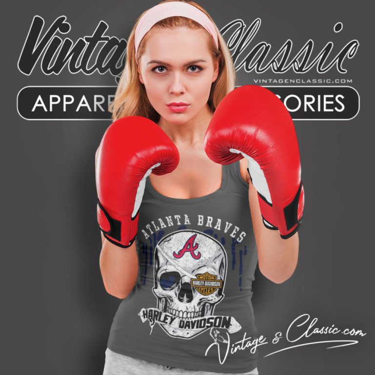 Atlanta Braves Harley Davidson Skull Tank Top Racerback Atlanta Braves Harley Davidson Skull Tank Top Racerback