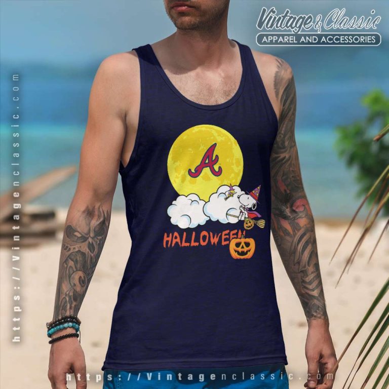Atlanta Braves Snoopy Halloween Tank Top Racerback Atlanta Braves Snoopy Halloween Tank Top Racerback