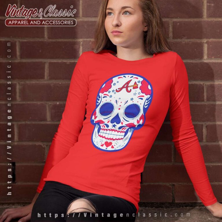 Atlanta Braves Sugar Skull Long Sleeve Tee Atlanta Braves Sugar Skull Long Sleeve Tee