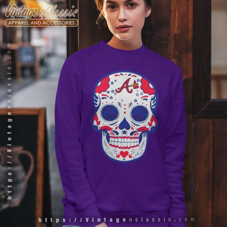 Atlanta Braves Sugar Skull Sweatshirt Atlanta Braves Sugar Skull Sweatshirt