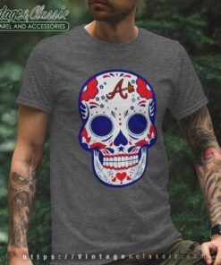 Atlanta Braves Sugar Skull T Shirt Copy