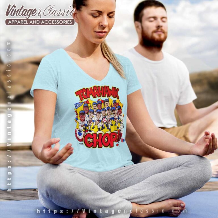 Atlanta Braves World Series Champions Tomahawk Chop V Neck TShirt Atlanta Braves World Series Champions Tomahawk Chop V Neck TShirt