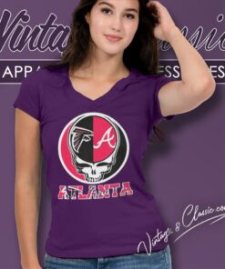 Atlanta Falcons And Atlanta Braves Grateful Dead V Neck TShirt