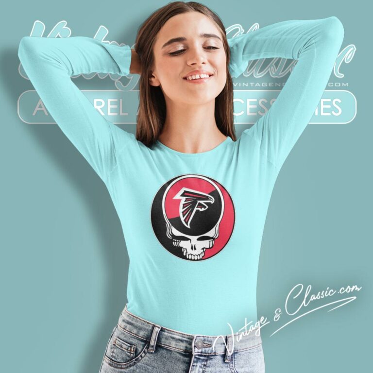 Atlanta Falcons Grateful Dead Steal Your Face Long Sleeve Tee Atlanta Falcons Grateful Dead Steal Your Face Long Sleeve Tee