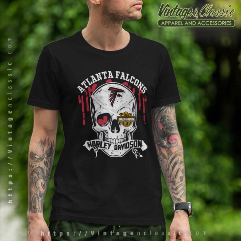 Atlanta Falcons Harley Davidson Skull T Shirt Atlanta Falcons Harley Davidson Skull T Shirt