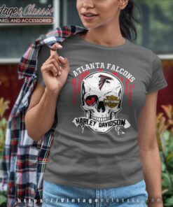 Atlanta Falcons Harley Davidson Skull Women TShirt