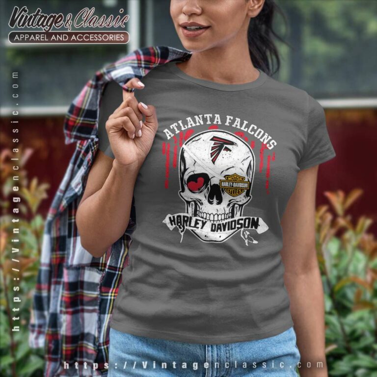 Atlanta Falcons Harley Davidson Skull Women TShirt Atlanta Falcons Harley Davidson Skull Women TShirt