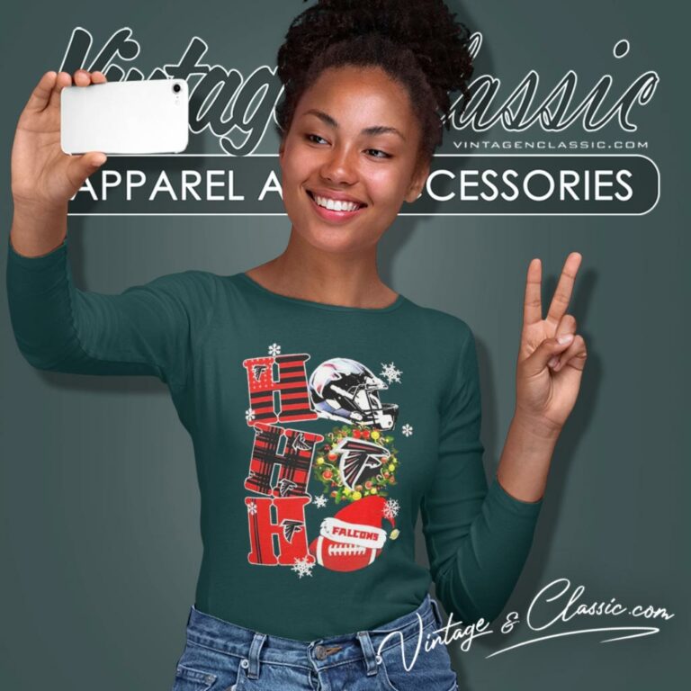 Atlanta Falcons Ho Ho Ho Christmas Long Sleeve Tee Atlanta Falcons Ho Ho Ho Christmas Long Sleeve Tee