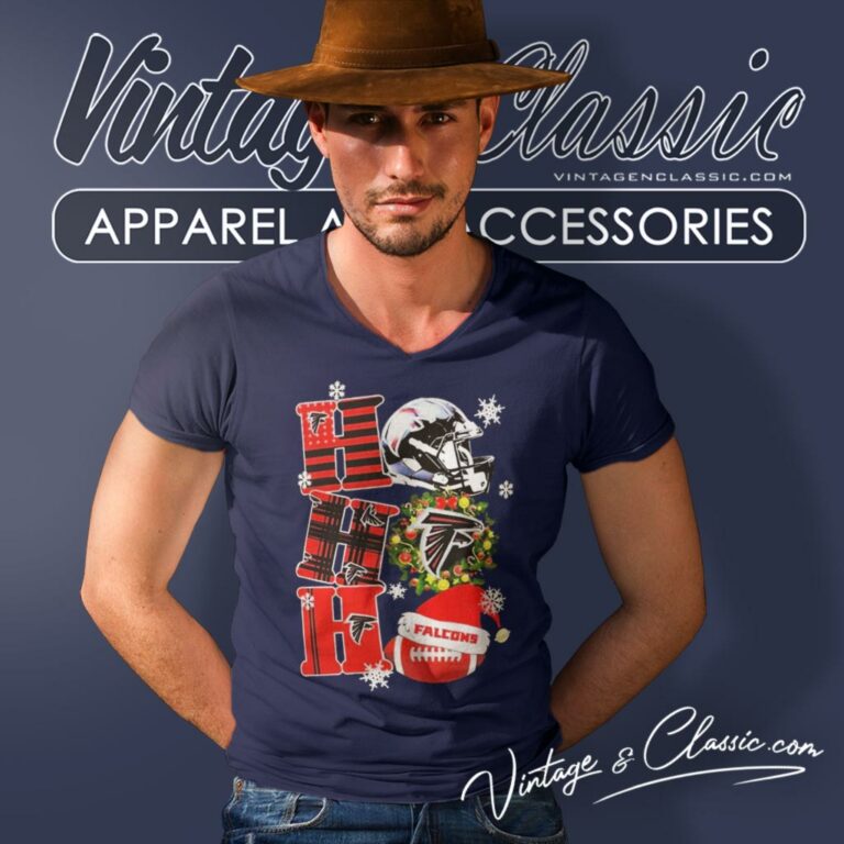 Atlanta Falcons Ho Ho Ho Christmas V Neck TShirt Atlanta Falcons Ho Ho Ho Christmas V Neck TShirt
