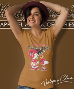 Atlanta Falcons Lets Play Football Together Snoopy V Neck TShirt
